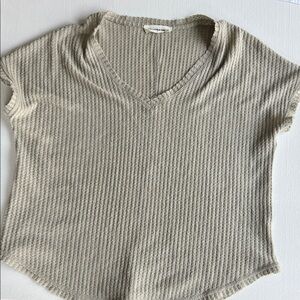 Project Basic Casual Sage  V-Neck Women's Top